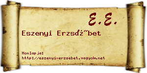 Eszenyi Erzsébet névjegykártya